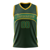 Custom Unisex Kelly Green & Yellow Pattern Basketball Jersey BS0000671512