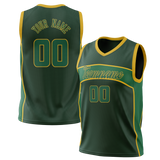 Custom Unisex Kelly Green & Yellow Pattern Basketball Jersey