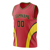 Custom Team Design Red & Yellow Colors Design Sports Basketball Jersey BS00AH060912