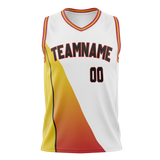 Custom Team Design White & Red Colors Design Sports Basketball Jersey BS00AH070209