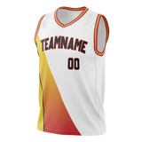 Custom Team Design White & Red Colors Design Sports Basketball Jersey BS00AH070209