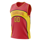 Custom Team Design Red & Yellow Colors Design Sports Basketball Jersey BS00AH080912