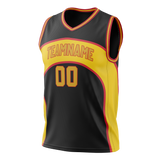 Custom Team Design Black & Yellow Colors Design Sports Basketball Jersey BS00AH100112