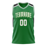 Custom Team Design Green & White Colors Design Sports Basketball Jersey BS00BC011402