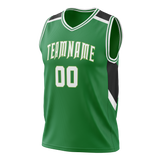 Custom Team Design Green & White Colors Design Sports Basketball Jersey BS00BC011402