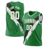 Custom Team Design Green & Black Colors Design Sports Basketball Jersey BS00BC041401