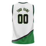 Custom Team Design White & Green Colors Design Sports Basketball Jersey BS00BC060214