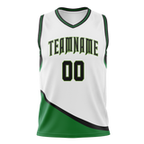 Custom Team Design White & Green Colors Design Sports Basketball Jersey BS00BC060214