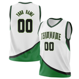 Custom Team Design White & Green Colors Design Sports Basketball Jersey BS00BC060214