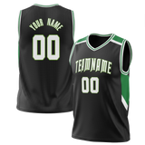 Custom Team Design Black & Green Colors Design Sports Basketball Jersey