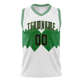 Custom Team Design White & Green Colors Design Sports Basketball Jersey BS00BC100214