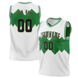 Custom Team Design White & Green Colors Design Sports Basketball Jersey BS00BC100214