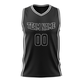 Custom Team Design Black & White Colors Design Sports Basketball Jersey BS00BN030102