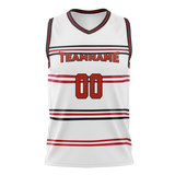 Custom Team Design White & Red Colors Design Sports Basketball Jersey BS00CB100209