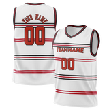 Custom Team Design White & Red Colors Design Sports Basketball Jersey