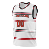 Custom Team Design White & Red Colors Design Sports Basketball Jersey BS00CB100209