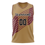 Custom Team Design Cream & Maroon Colors Design Sports Basketball Jersey BS00CC030508