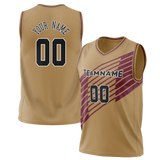 Custom Team Design Cream & Maroon Colors Design Sports Basketball Jersey