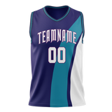 Custom Team Design Purple & Royal Blue Colors Design Sports Basketball Jersey BS00CH012319