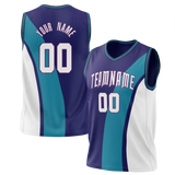 Custom Team Design Purple & Royal Blue Colors Design Sports Basketball Jersey