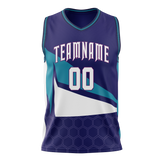 Custom Team Design Purple & Royal Blue Colors Design Sports Basketball Jersey BS00CH042319