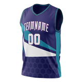 Custom Team Design Purple & Royal Blue Colors Design Sports Basketball Jersey BS00CH042319