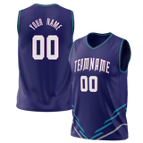 Custom Team Design Purple & Royal Blue Colors Design Sports Basketball Jersey BS00CH062319