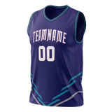 Custom Team Design Purple & Royal Blue Colors Design Sports Basketball Jersey BS00CH062319