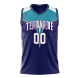 Custom Team Design Purple & Royal Blue Colors Design Sports Basketball Jersey BS00CH072319