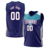 Custom Team Design Purple & Royal Blue Colors Design Sports Basketball Jersey BS00CH072319