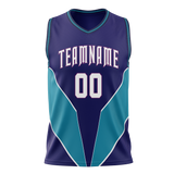 Custom Team Design Purple & Royal Blue Colors Design Sports Basketball Jersey BS00CH082319