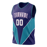 Custom Team Design Purple & Royal Blue Colors Design Sports Basketball Jersey BS00CH082319