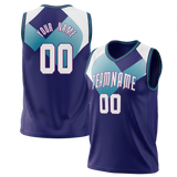 Custom Team Design Purple & Royal Blue Colors Design Sports Basketball Jersey BS00CH102319