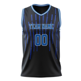 Custom Team Design Black & Royal Blue Colors Design Sports Basketball Jersey BS00DM030119