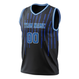 Custom Team Design Black & Royal Blue Colors Design Sports Basketball Jersey BS00DM030119