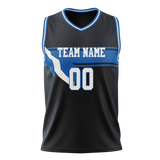 Custom Team Design Black & Blue Colors Design Sports Basketball Jersey BS00DM080120