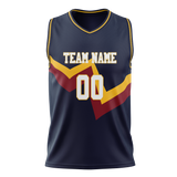 Custom Team Design Navy Blue & Maroon Colors Design Sports Basketball Jersey BS00DN011808