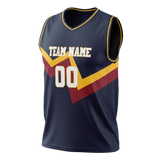 Custom Team Design Navy Blue & Maroon Colors Design Sports Basketball Jersey BS00DN011808