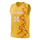 Custom Team Design Yellow & Red Colors Design Sports Basketball Jersey BS00DN021209