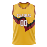 Custom Team Design Yellow & Maroon Colors Design Sports Basketball Jersey BS00DN031208