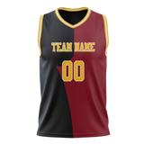 Custom Team Design Maroon & Black Colors Design Sports Basketball Jersey BS00DN080801