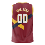 Custom Team Design Maroon & Navy Blue Colors Design Sports Basketball Jersey BS00DN100818