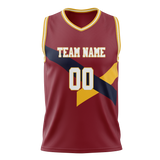 Custom Team Design Maroon & Navy Blue Colors Design Sports Basketball Jersey BS00DN100818