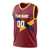 Custom Team Design Maroon & Navy Blue Colors Design Sports Basketball Jersey BS00DN100818