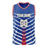 Custom Team Design Blue & Red Colors Design Sports Basketball Jersey BS00DP022009