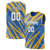 Custom Team Design Blue & Gold Colors Design Sports Basketball Jersey