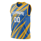 Custom Team Design Blue & Gold Colors Design Sports Basketball Jersey BS00GSW082013