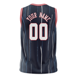 Custom Team Design Navy Blue & Red Colors Design Sports Basketball Jersey BS00HR021809