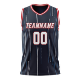 Custom Team Design Navy Blue & Red Colors Design Sports Basketball Jersey BS00HR021809