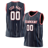 Custom Team Design Navy Blue & Red Colors Design Sports Basketball Jersey